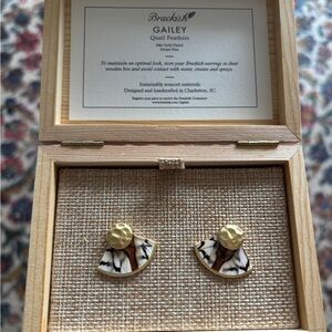 24Kt Gold plated quail feather Earrings